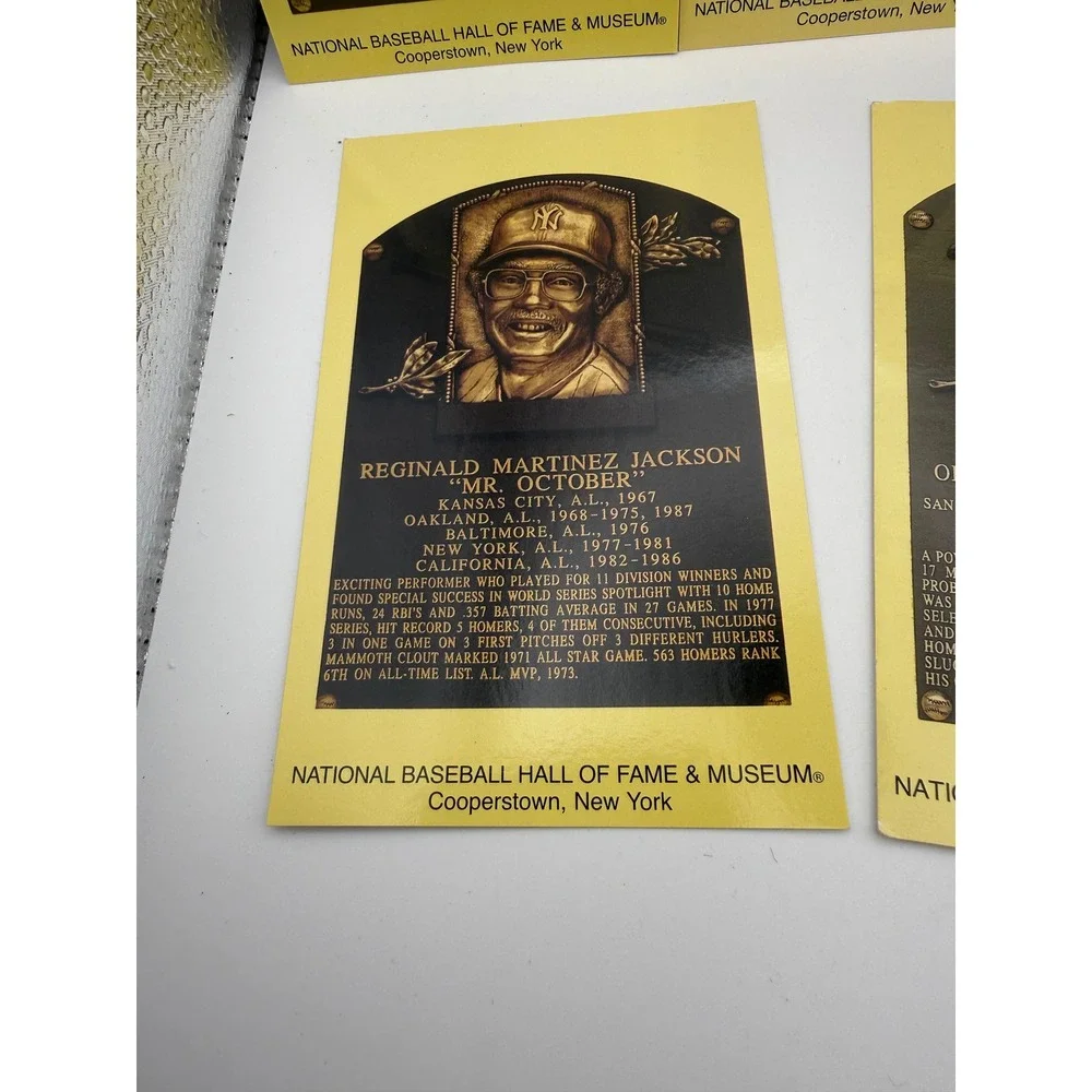 National Baseball Hall of Fame Plaque Postcards Set of 5 Winfield Berra Jackson
